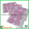 China manufacturer glassine sticker with customized size and design